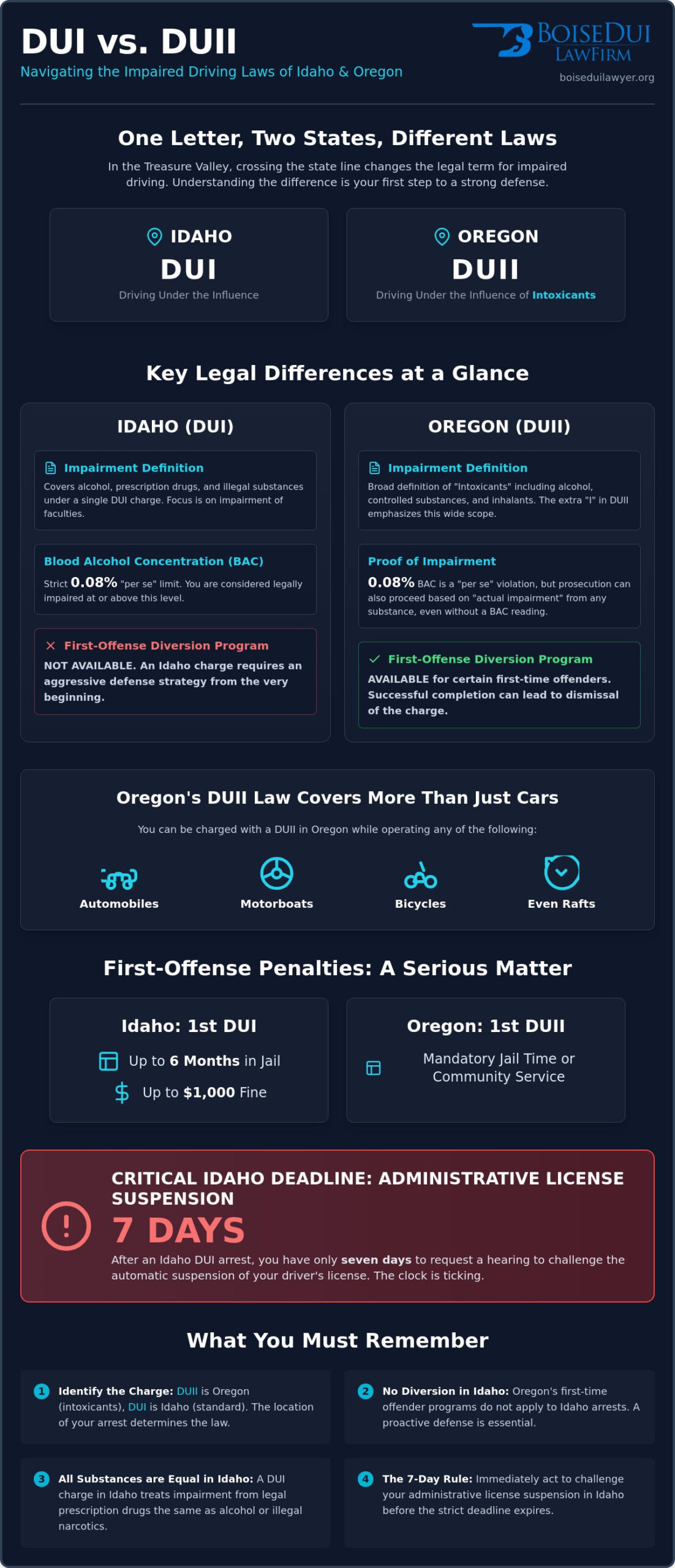 DUII vs DUI: Understanding the Difference in the Treasure Valley (2026)